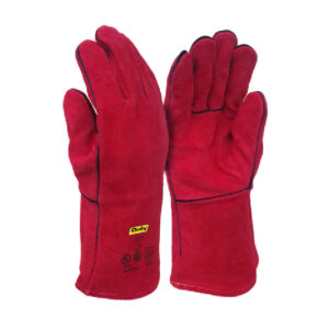 GUANTE Soldador Rojo 35cm Con Soporte Textil