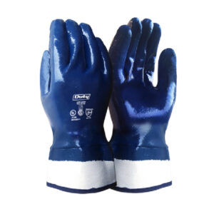 GUANTE NITRILO AZUL PUÑO DE LONA