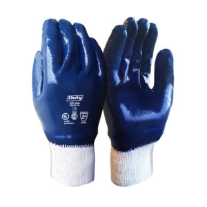 GUANTE NITRILO AZUL PUÑO TEJIDO