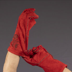 GUANTE DESCARNE SOLDADOR FORRADO ROJO PUÑO LARGO DP