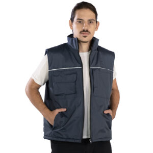 CHALECO AZUL C/REFLECTIVOS IMPERMEABLE DUTY